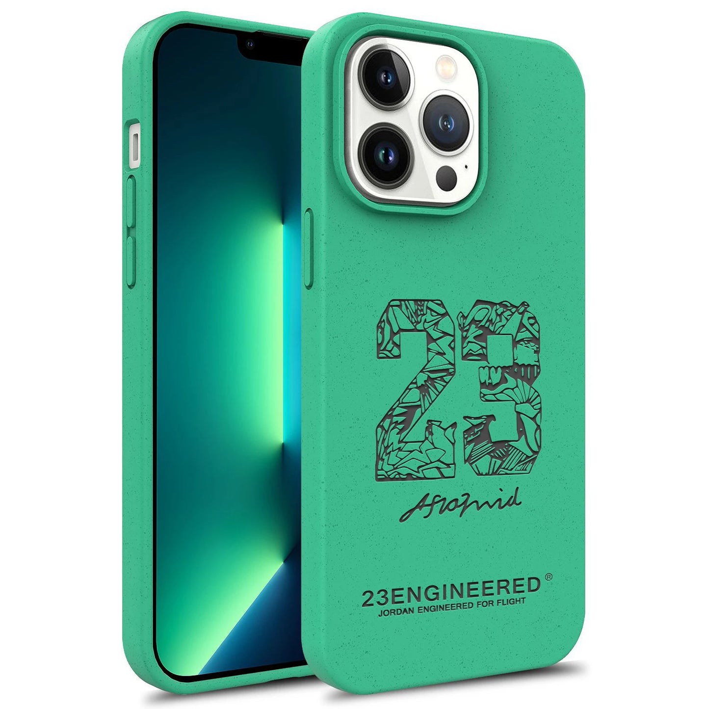 Wheat Degrade Silicone Case for iPhone 11–13 Pro Mini – Sports Number 23 Design