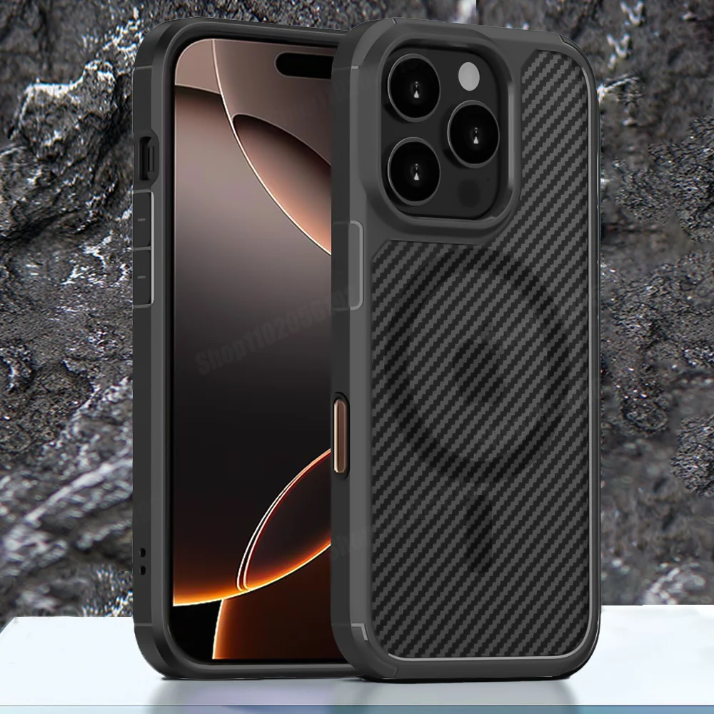 Shockproof Carbon Fiber MagSafe Cover for iPhone Pro Max