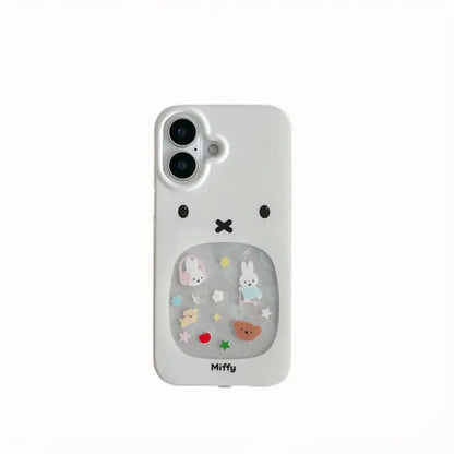 Miffy Rabbit Hollow Out Cute Case for iPhone 16–13 Pro Max Soft Cover