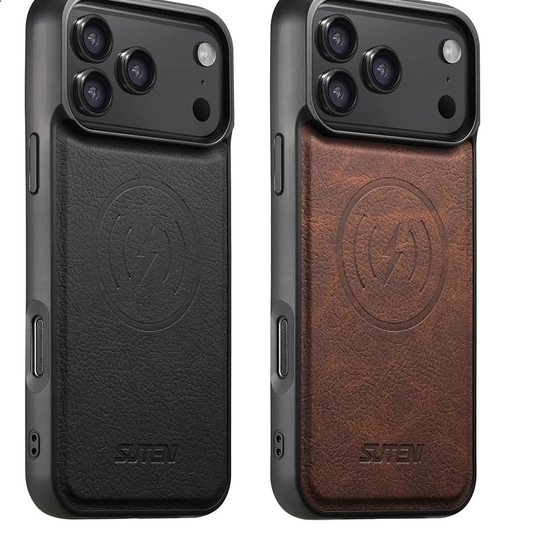 Luxury Retro Leather MagSafe Case for iPhone 17–12 | Magnetic Shockproof Cover