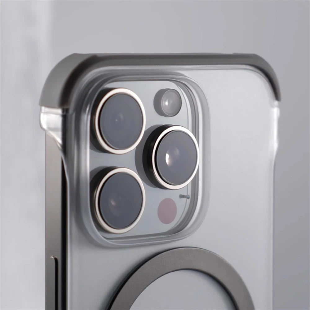 Ultra-Thin Frameless MagSafe Matte Case for iPhone 12–16 Pro Max