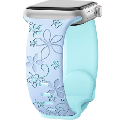 Engraved Silicone Strap for Apple Watch Ultra 9 8 7 6 SE 49mm 45mm 41mm 40mm