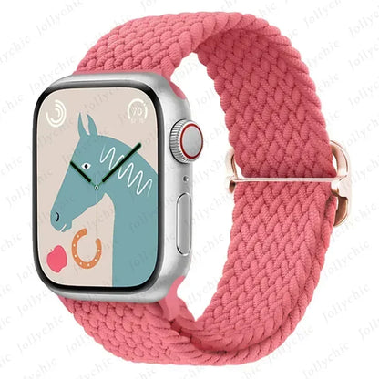 Braided Solo Loop for Apple Watch Ultra & Series 10–7 SE Elastic Band