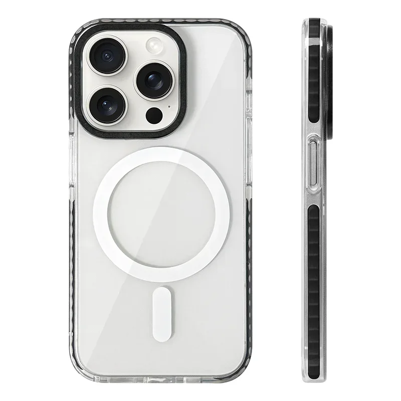 Transparent Neon MagSafe Case for iPhone 11–13 Pro Max – Silicone Bumper