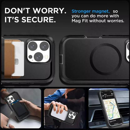 Rugged MagSafe Kickstand Case for iPhone 16 15 14 Pro Max Plus