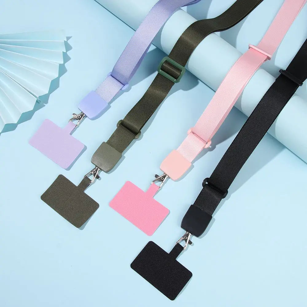 Adjustable Neck Cord Phone Strap, Mobile Lanyard with Patch Holder for Phones
