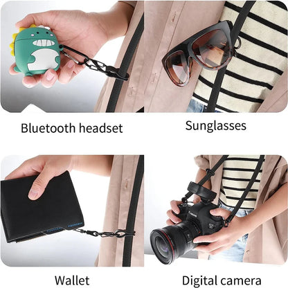 150CM Adjustable Phone Lanyard Strap, Detachable Universal Crossbody Neck Cord with Clip