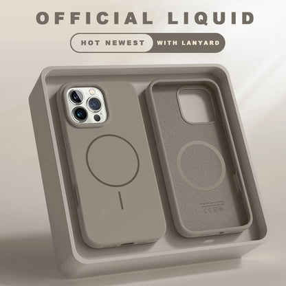MagSafe Liquid Silicone Case with Lanyard for iPhone 11–13 Series