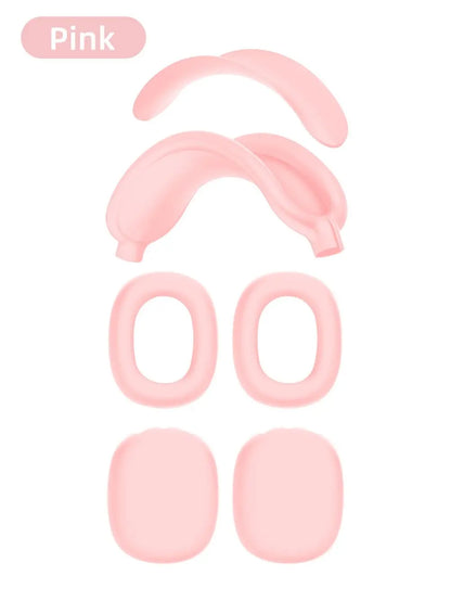 4-in-1 AirPods Max Case, Silicone & TPU Clear Cover with Shockproof Ear Pads & Headband