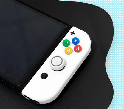Silicone D-Pad & ABXY Key Stickers for Switch OLED | Joy-Con Grip Cap Set