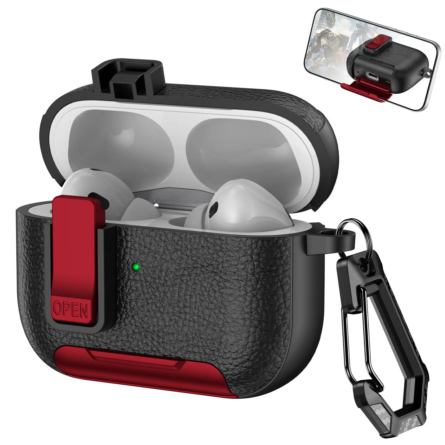 Cortex Phone Holder Case – Protective Cover with Hook for AirPods 1–4 & Pro Series