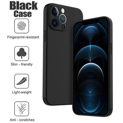Black Shockproof Case for iPhone 11–16 Pro Max/Plus – Camera Protection