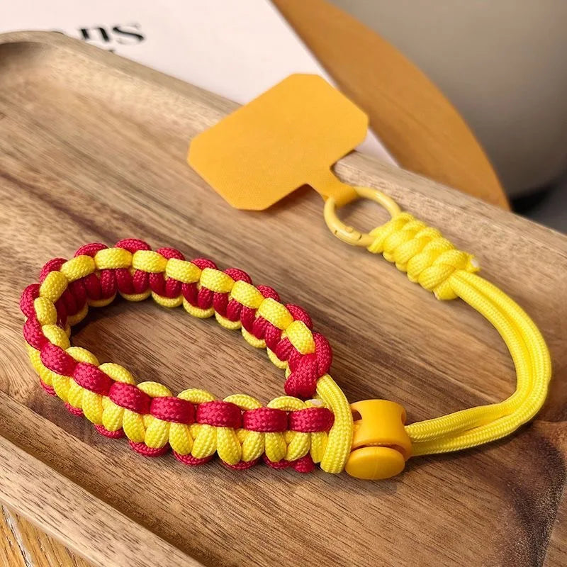 Handwoven Adjustable Phone Lanyard Strap – Anti-Drop Outdoor Wrist Rope