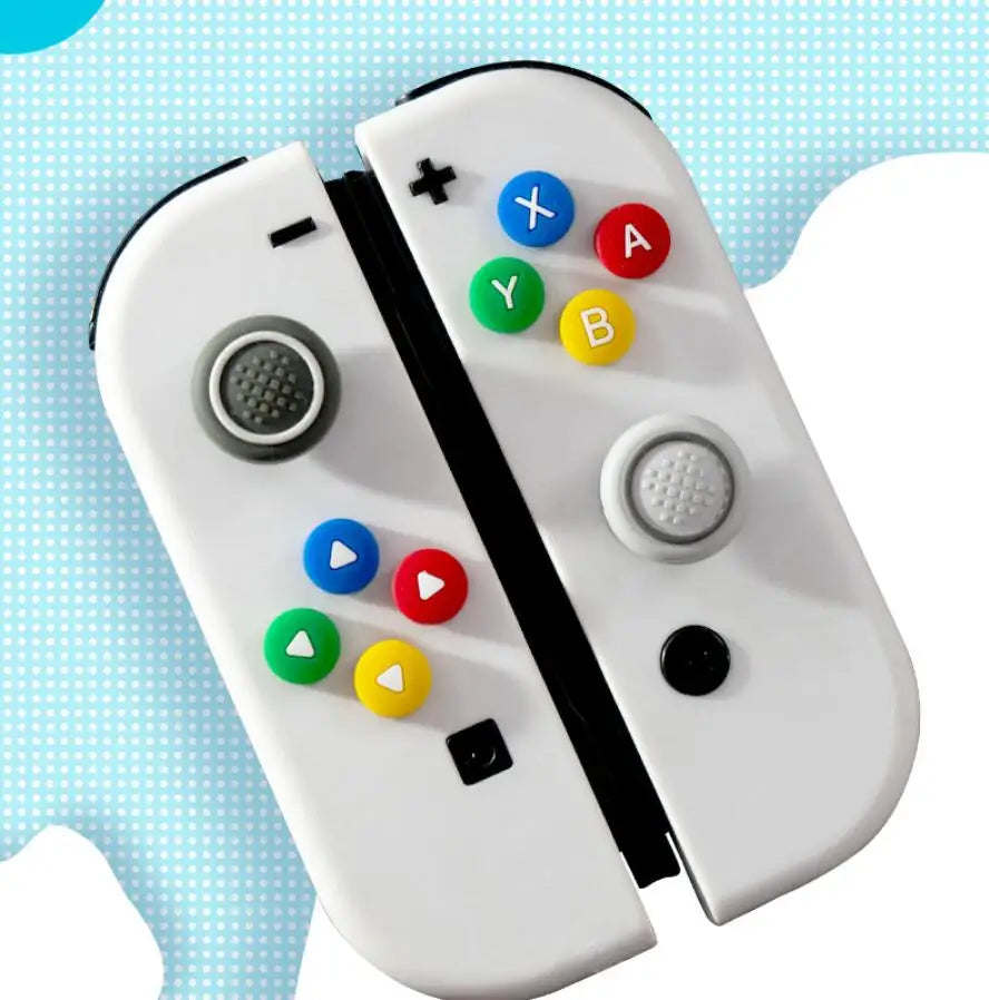 Silicone D-Pad & ABXY Key Stickers for Switch OLED | Joy-Con Grip Cap Set
