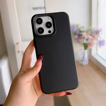 Simple Solid Color Silicone Phone Case for iPhone 15 16 17 Pro Max