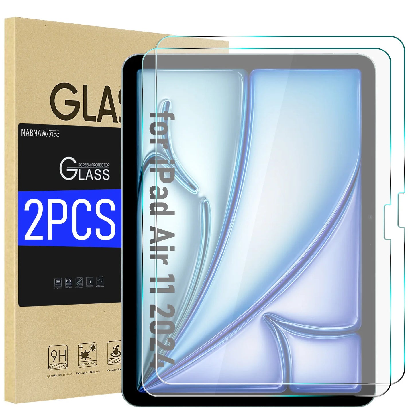 2-Pack Tempered Glass Screen Protector for iPad Air 11"/13" 2024 M2