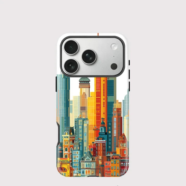 Matte Magnetic Building Pattern MagSafe Case for iPhone 17–11 | Hard PC Cover