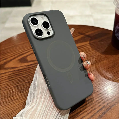 Liquid Silicone MagSafe Case for iPhone 16 15 14 13 12 Pro Max Plus Magnetic Cover