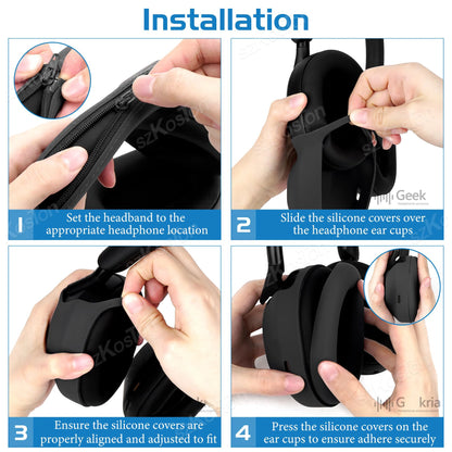 Silicone Protective Case for Sony WH-1000XM5 Headphones Headband & Earmuffs