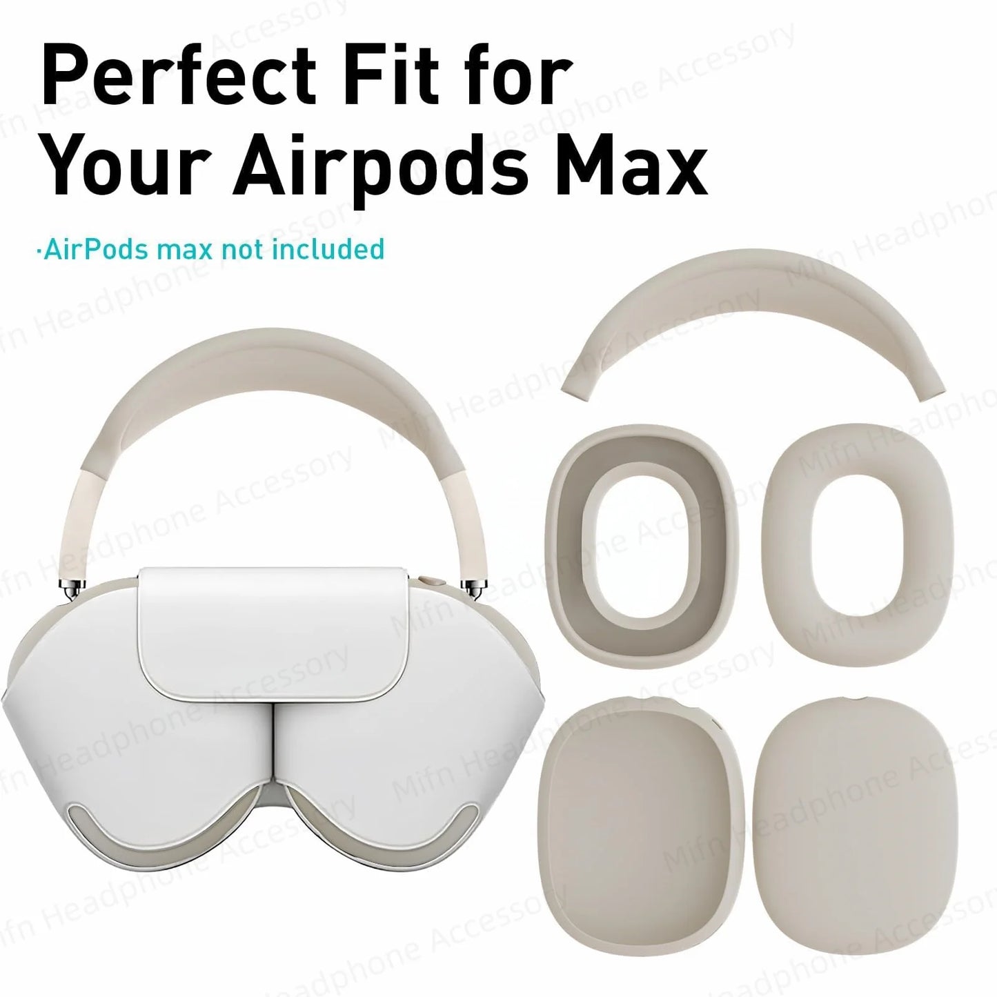 2024 3-in-1 Silicone Case for AirPods Max – Soft Ear Cup Scratch Cover