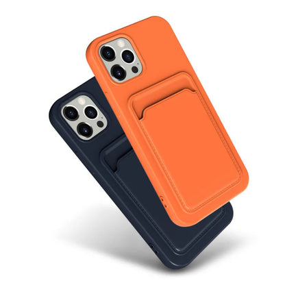 Frosted TPU Soft Phone Case with Card Pocket for iPhone 11 Pro Max / 13 Plus / 12 Mini