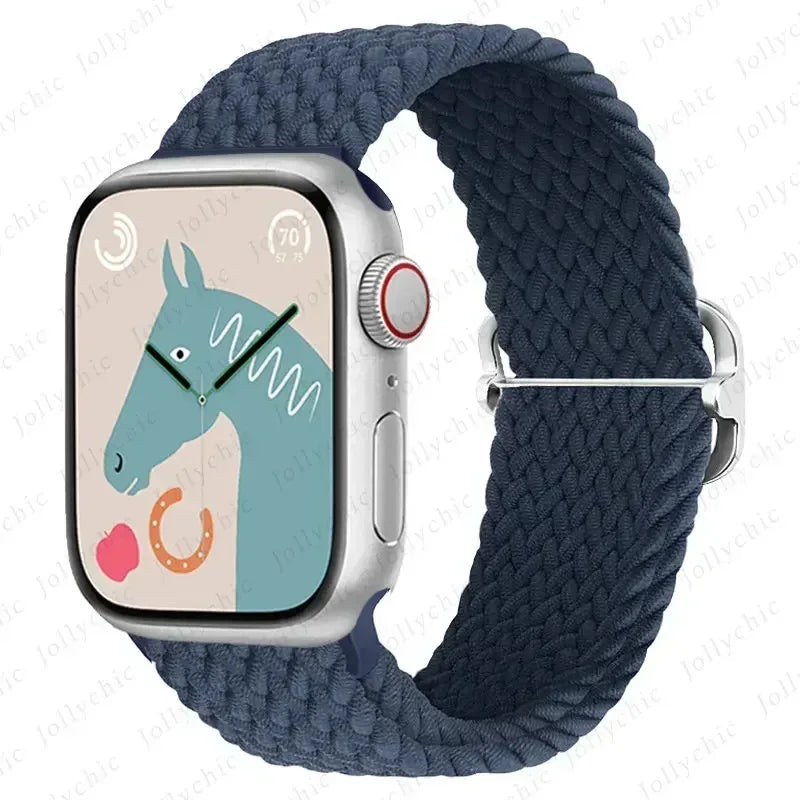 Braided Solo Loop for Apple Watch Ultra & Series 10–7 SE Elastic Band