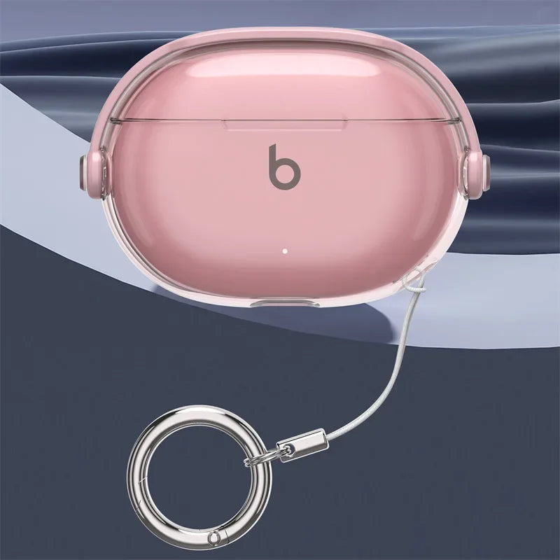 Soft Transparent Shockproof Case with Keychain for Beats Studio Buds +