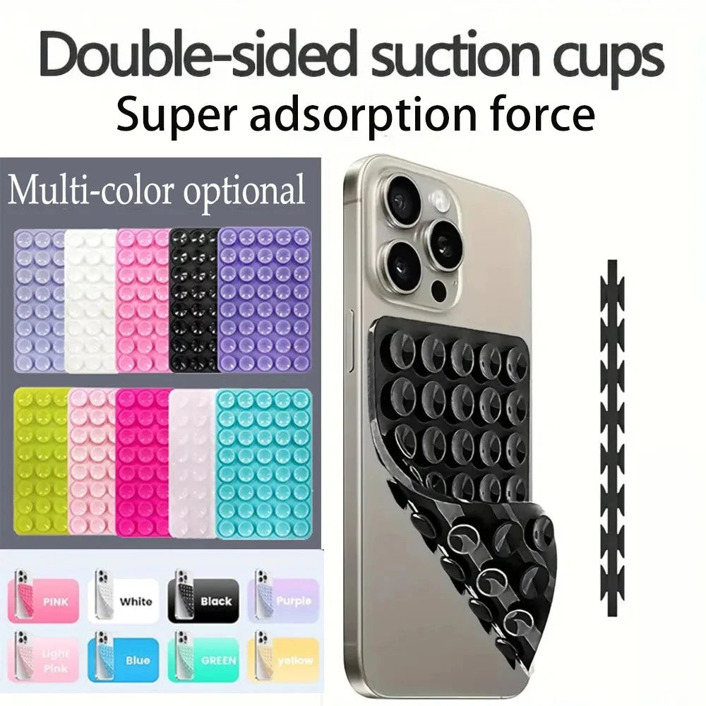 Silicone Suction Phone Case Mount Non-Slip Stand for Selfies & Videos - Mixed Colors