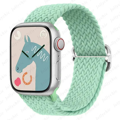 Braided Solo Loop for Apple Watch Ultra & Series 10–7 SE Elastic Band