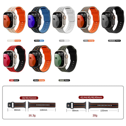 Sport Silicone Bracelet for Apple Watch Series 3–10 SE Ultra 38–49mm