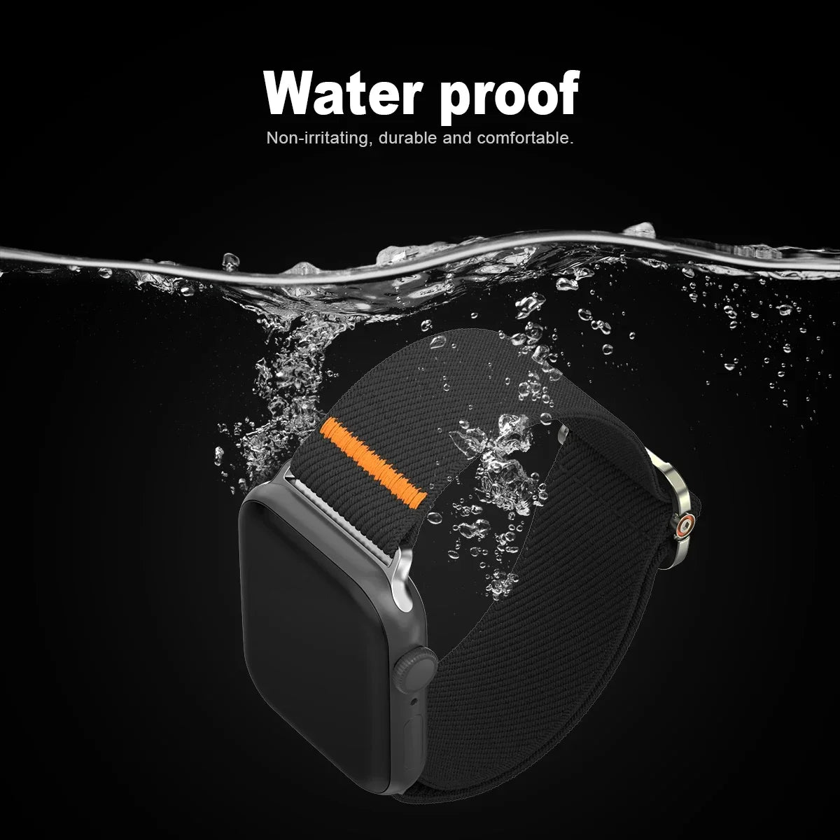 Elastic Nylon Band for Apple Watch Ultra 2 & Series 10–5, 49–41mm