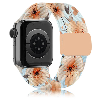 Stretchy Nylon Flower Band for Apple Watch 49–38mm Women & Men Strap