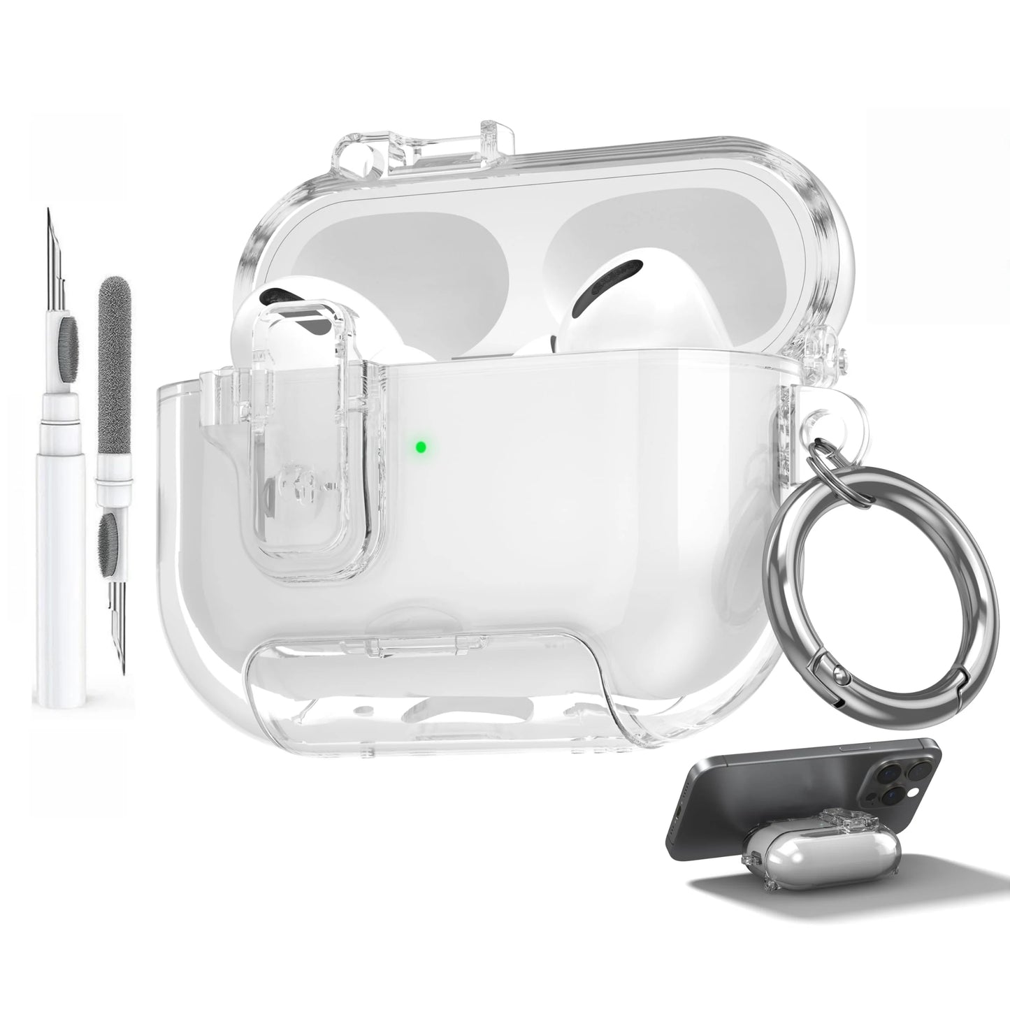 Clear Soft TPU Case for AirPods Pro 3 – Shockproof Cover with Cleaner Kit (2025)