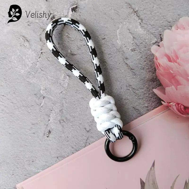 Braided Umbrella Rope Keychain Lanyard – Strong Strap for Keys and Phone Accessories