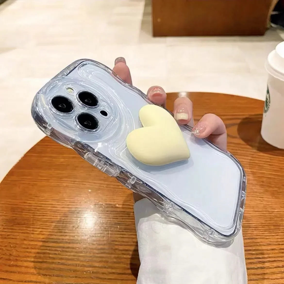 3D Heart Candy Color Airbag Case for iPhone 15 14 13 12 11 Pro Max Soft