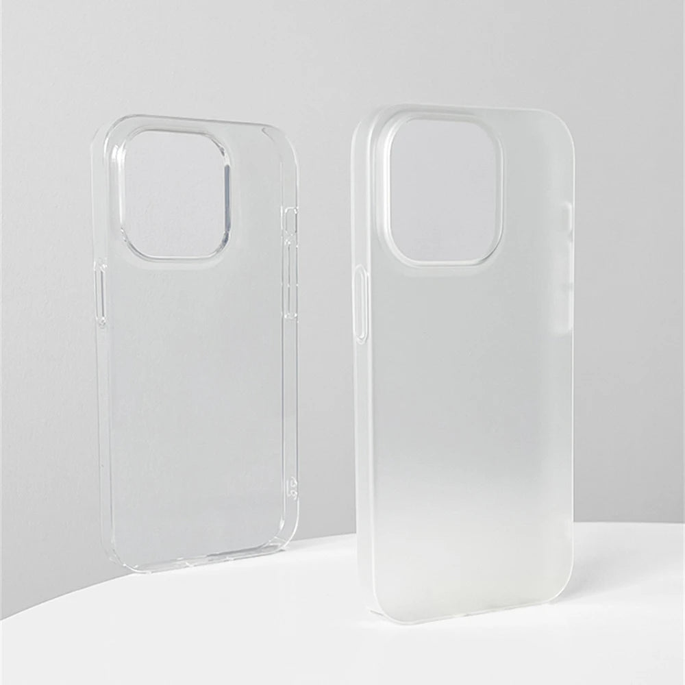 0.7mm Ultra Thin Frosted Matte Hard PC Case for iPhone 17 16 15 14 13 12 Plus