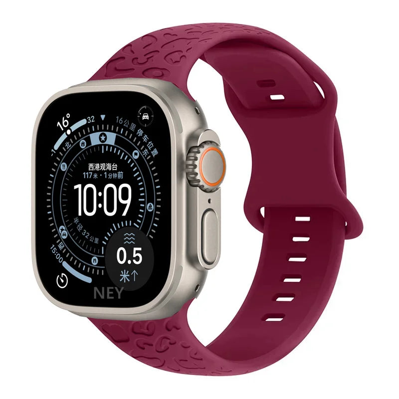 Engraved Silicone Strap for Apple Watch 11/10/9/8/7/SE Ultra 3 Band