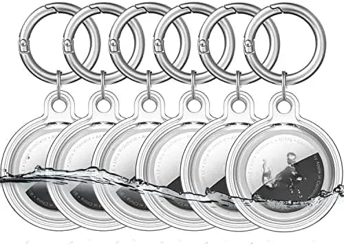 4/8/6  Pack Waterproof AirTag Keychain Case for Pet Collars & Key Rings