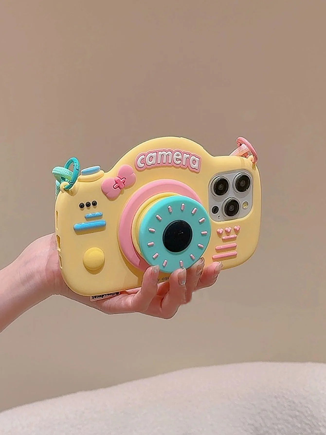 Stereo Camera Holder Strap for iPhone 14/15 Pro Max, 13/12/11 Silicone Case