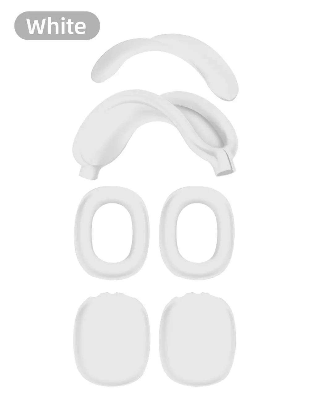 4-in-1 AirPods Max Case, Silicone & TPU Clear Cover with Shockproof Ear Pads & Headband