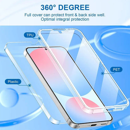 360° Hybrid Clear Hard Case for Samsung S23/S24/S25 Ultra A Series 5G
