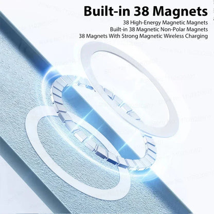 Luxury Liquid Silicone Magnetic Case for iPhone 16 15 14 Pro Max MagSafe Wireless