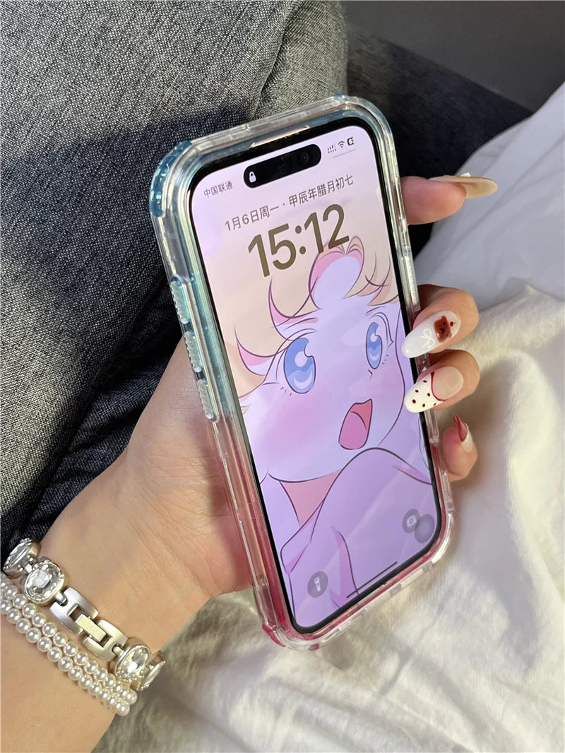 3-in-1 Gradient MagSafe Magnetic Clear Case for iPhone 16, 15 Pro, 14, 16 Pro Max