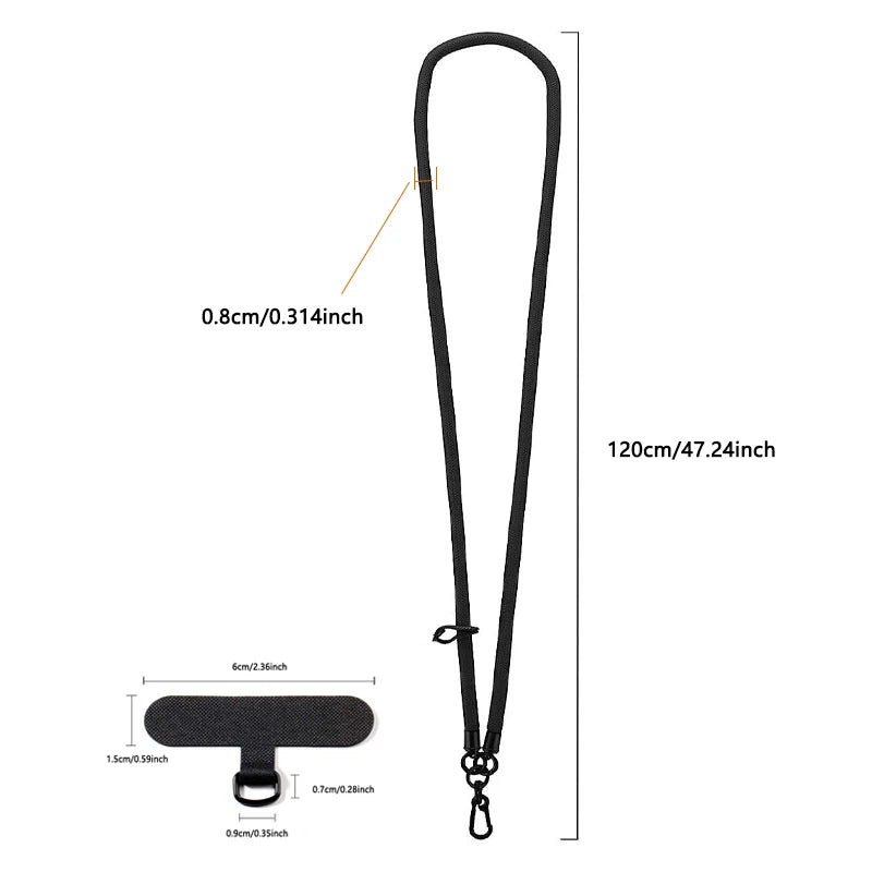 120CM Fashion Phone Lanyard Strap with Hook for Anti-Loss & Card Holder