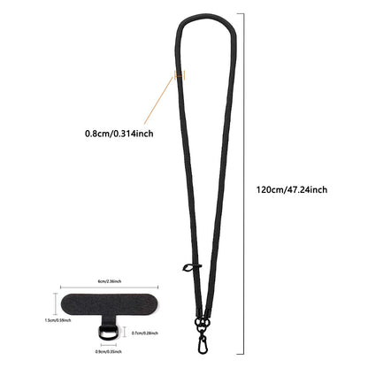 120CM Fashion Phone Lanyard Strap with Hook for Anti-Loss & Card Holder
