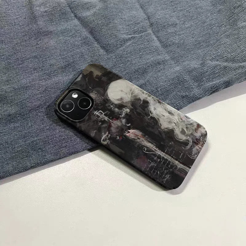 Chic Medieval Art Painting Witch & Sword Back Cover for iPhone 16–11 Pro Max