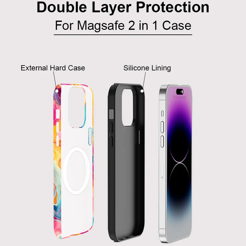 MagSafe Wireless Charging Case for iPhone 16–11 | Colorful Lines Design