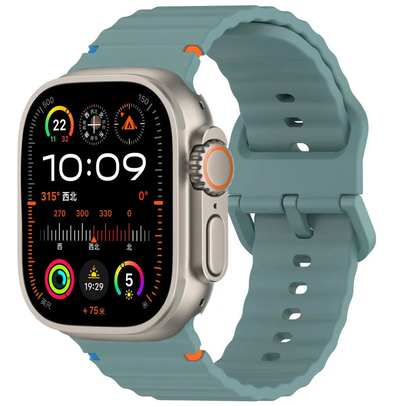 Silicone Strap for Apple Watch Ultra 2 & Series 10–6 SE, Adjustable 38–49mm Bracelet