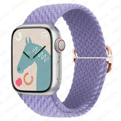 Braided Solo Loop for Apple Watch Ultra & Series 10–7 SE Elastic Band