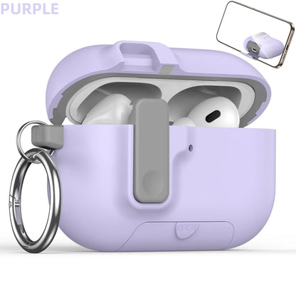 Shockproof Case with Phone Holder for AirPods Pro 3 | Lock & Keychain Cover